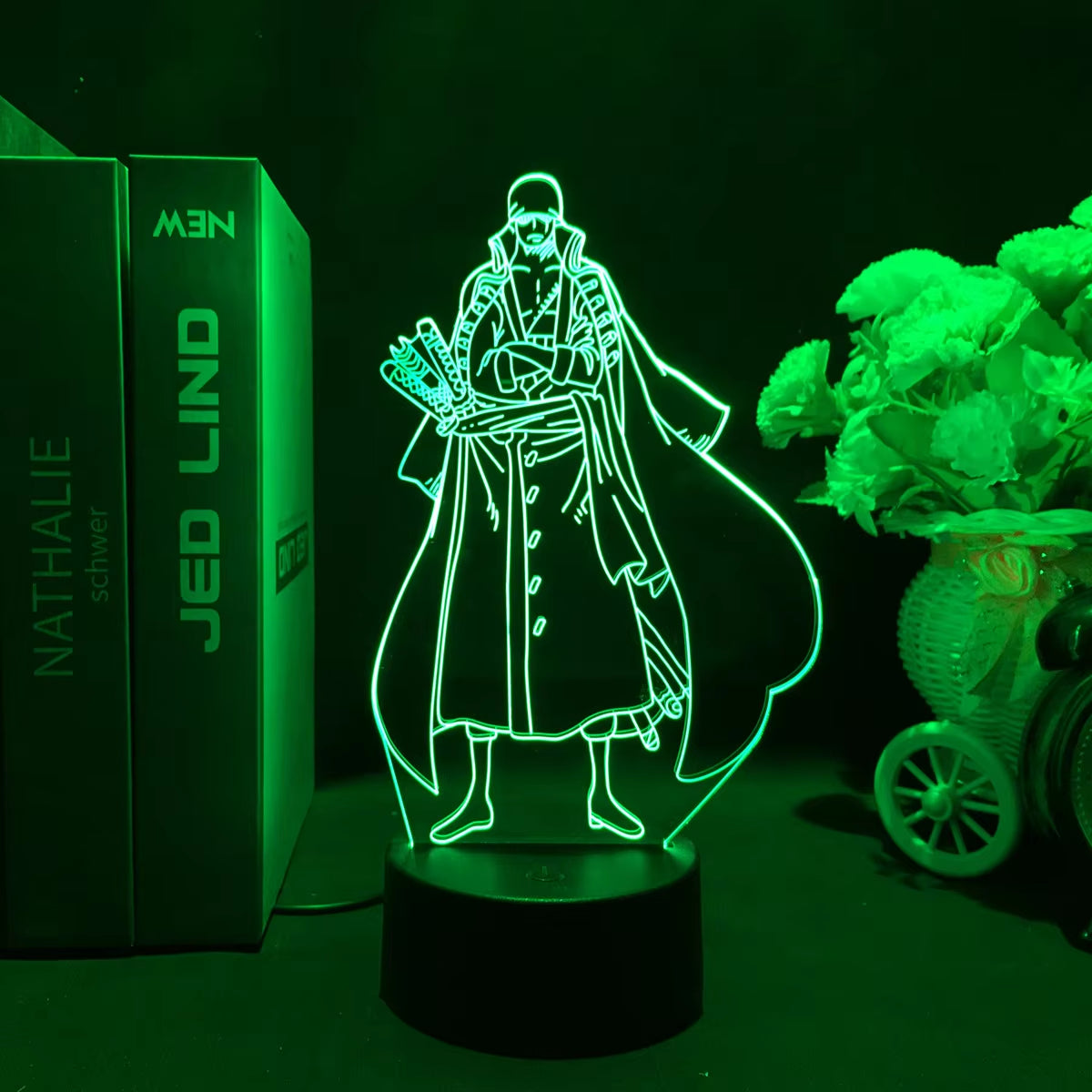 Anime One Piece Wanted Card Action Figures Monkey D Luffy Led Acrylic Stand Nightlight for Kids Child Cool Birthday Gift